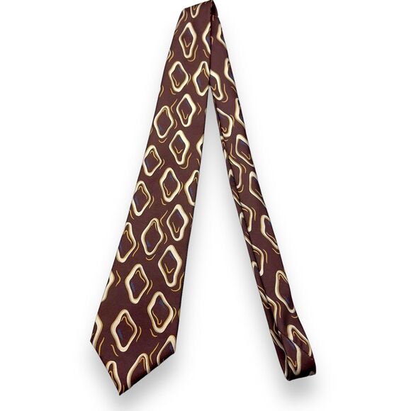 Enrico Coveri Mens Vintage Silk Dress Tie Made in Italy Abstract Design 58" 3.5" - Picture 2 of 10